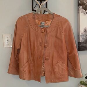 ⭐️Chico’s Leather Cropped Swing Coat⭐️